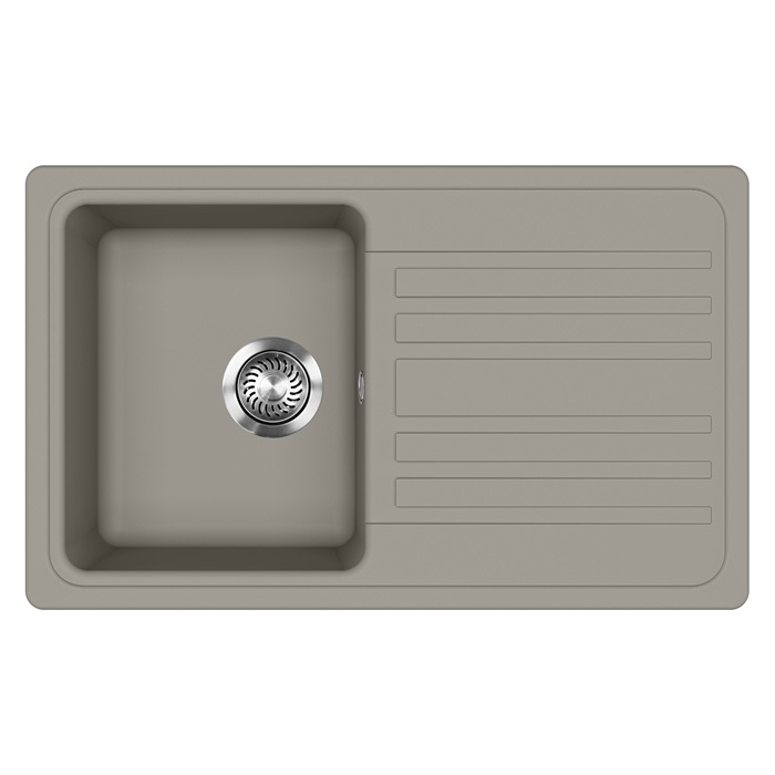 EVIDO Home 45S gránit mosogató, 765 x 460mm, platina