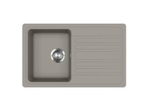 EVIDO Home 45S gránit mosogató, 765 x 460mm, platina