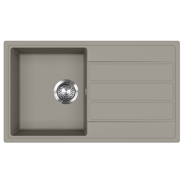 EVIDO Easy 45S gránit mosogató, 760 x 440 mm, platina