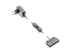 Tápegység, DC12V, 12 W kapcsolóval és elosztóval 6 x mini AMP