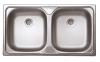 EVIDO FLEX DUO natúr rozsdamentes acél mosogató, 780 x 435 mm